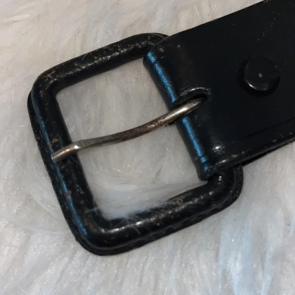 BLACK distressed Mexico leather belt size 38 western rodeo cowboy